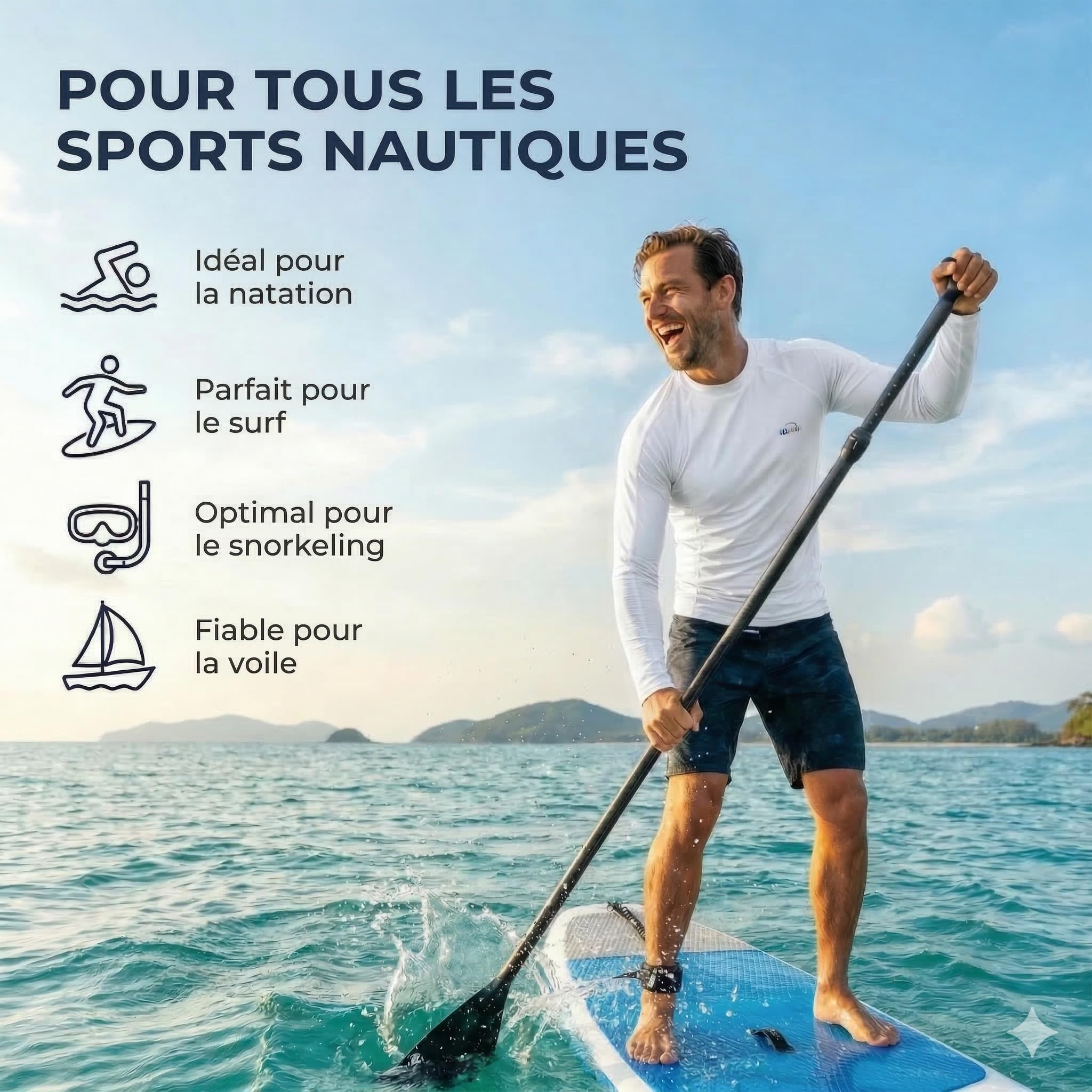 iQ-UV T-Shirt Loose Manches Longues 300, vêtement Anti-UV
