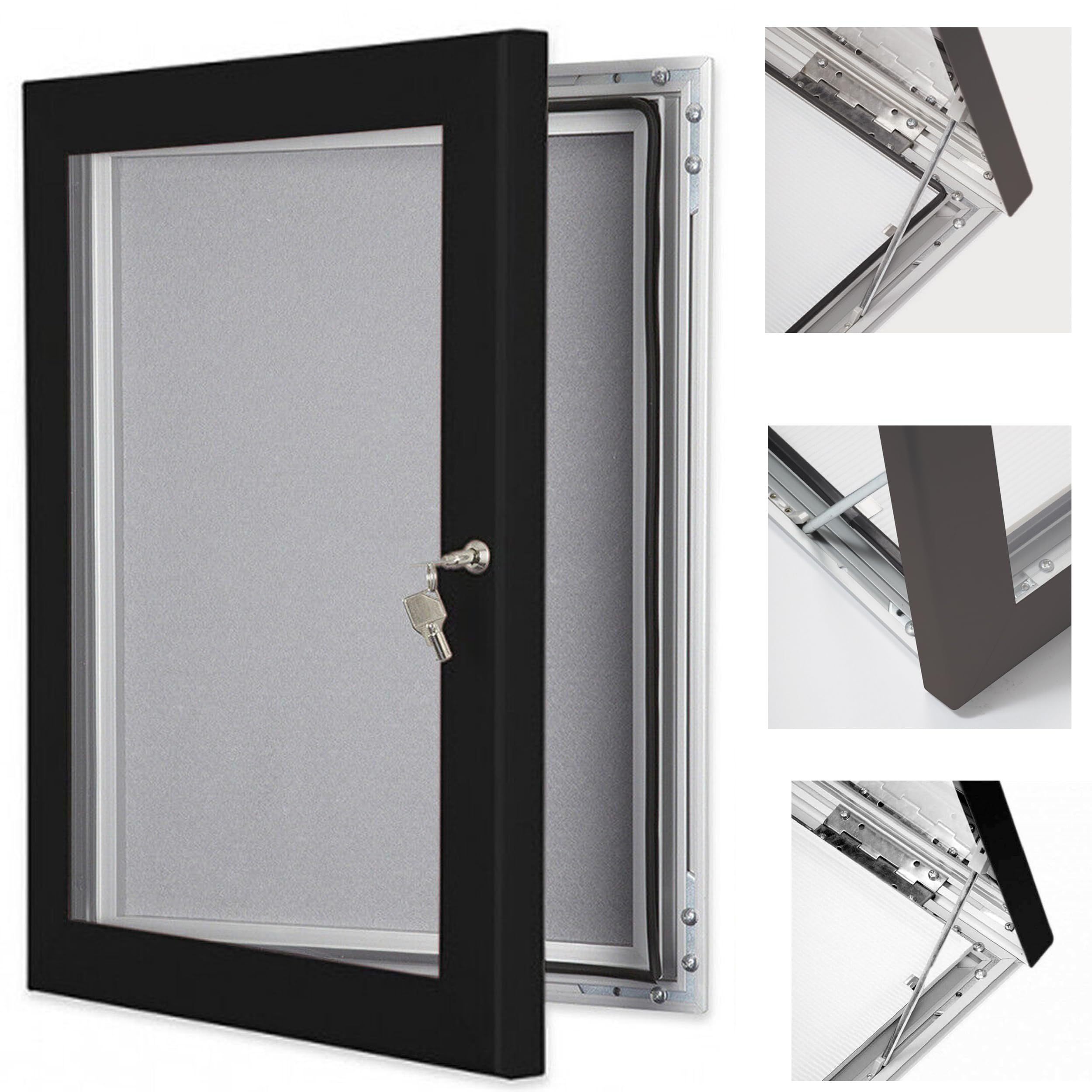A1 Poster Case Notice Boards - Outdoor Lockable - Black Key Lockable Black Snap Frame Outdoor A1 Retail Sign Holder Size - (841 x 594mm) โ image 1
