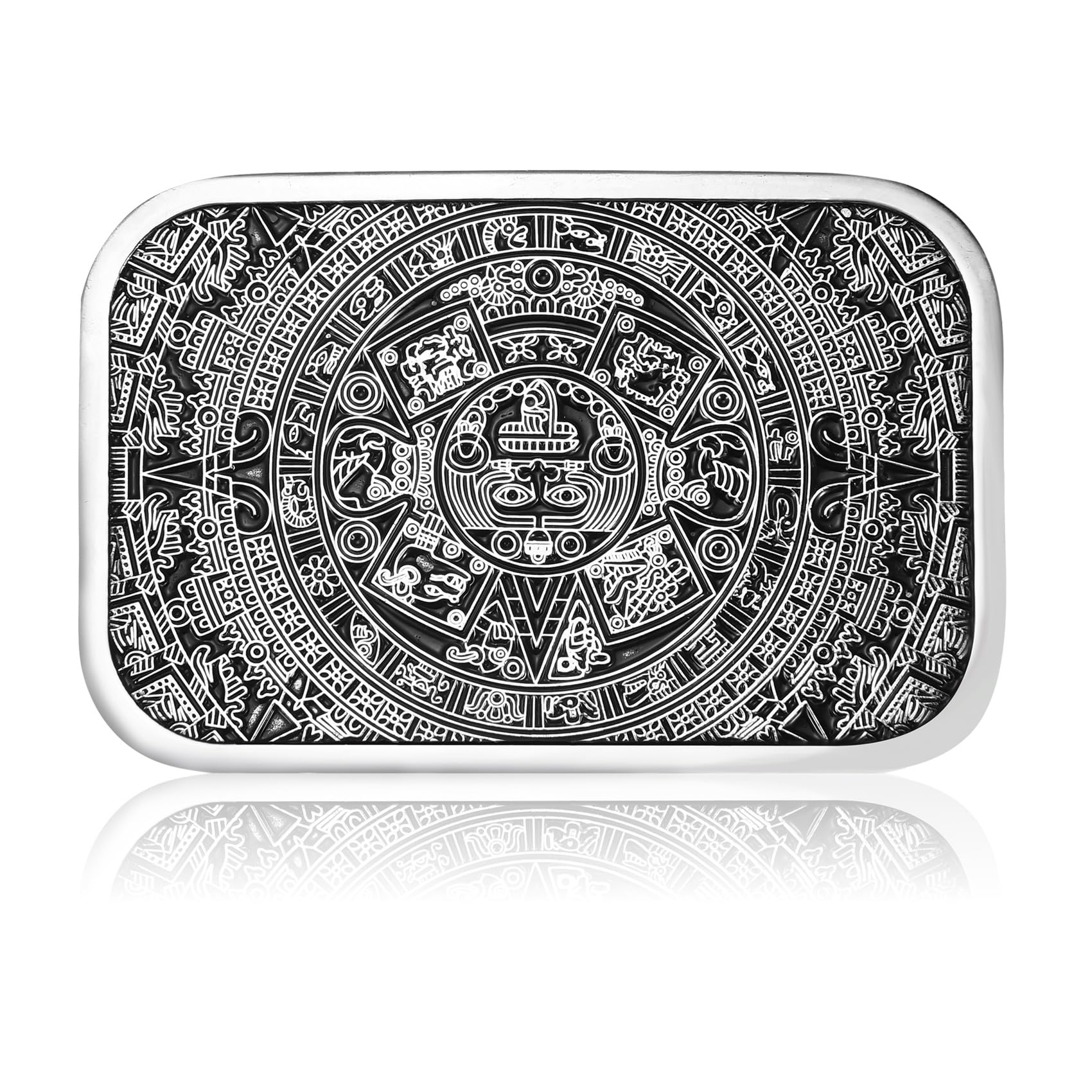 Western Retro Square Maya Solar Aztec Calendar Belt Buckles Men Women