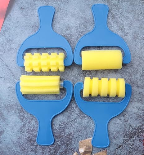 Miniatura 2 de Ruwado Juego de 8 rodillos de esponja de pintura lavables suaves herramientas de rodillos de espuma esponja para niños dibujos manualidades escuela