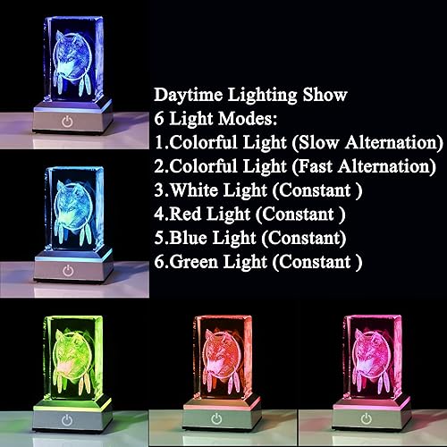 Miniatura 3 de Regalos de lobo para mujeres y niñas, decoración del hogar, figuras de decoración de lobo de cristal 3D, regalos para amantes del lobo, mamá,