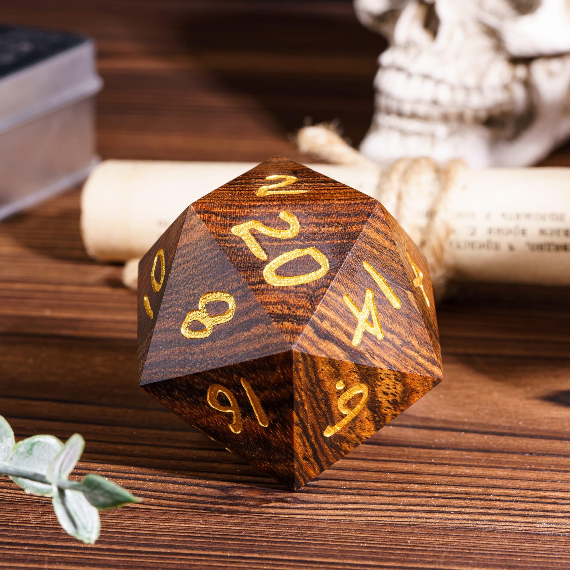 Dadi poliedrici in legno D20 da 50 mm, 20 facce, per giochi di ruolo e altri giochi da tavolo