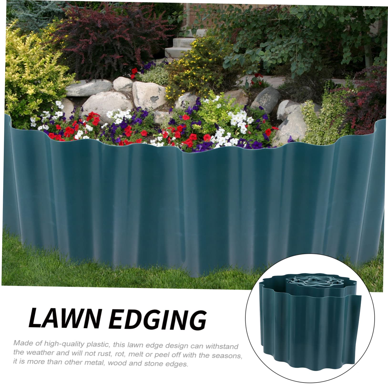 SUPVOX 2rollos Bordura De Jardín Flexible De Plástico Cercado Decorativo para Césped y Flores Resistente para Patios y