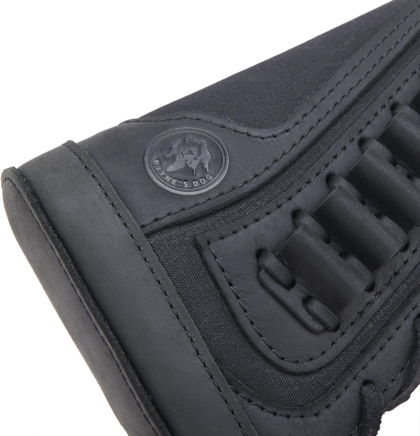 Genuine Leather Gun Shell Holder Buttstock, Canvas Recoil Pad Extension for Shotguns Rifles