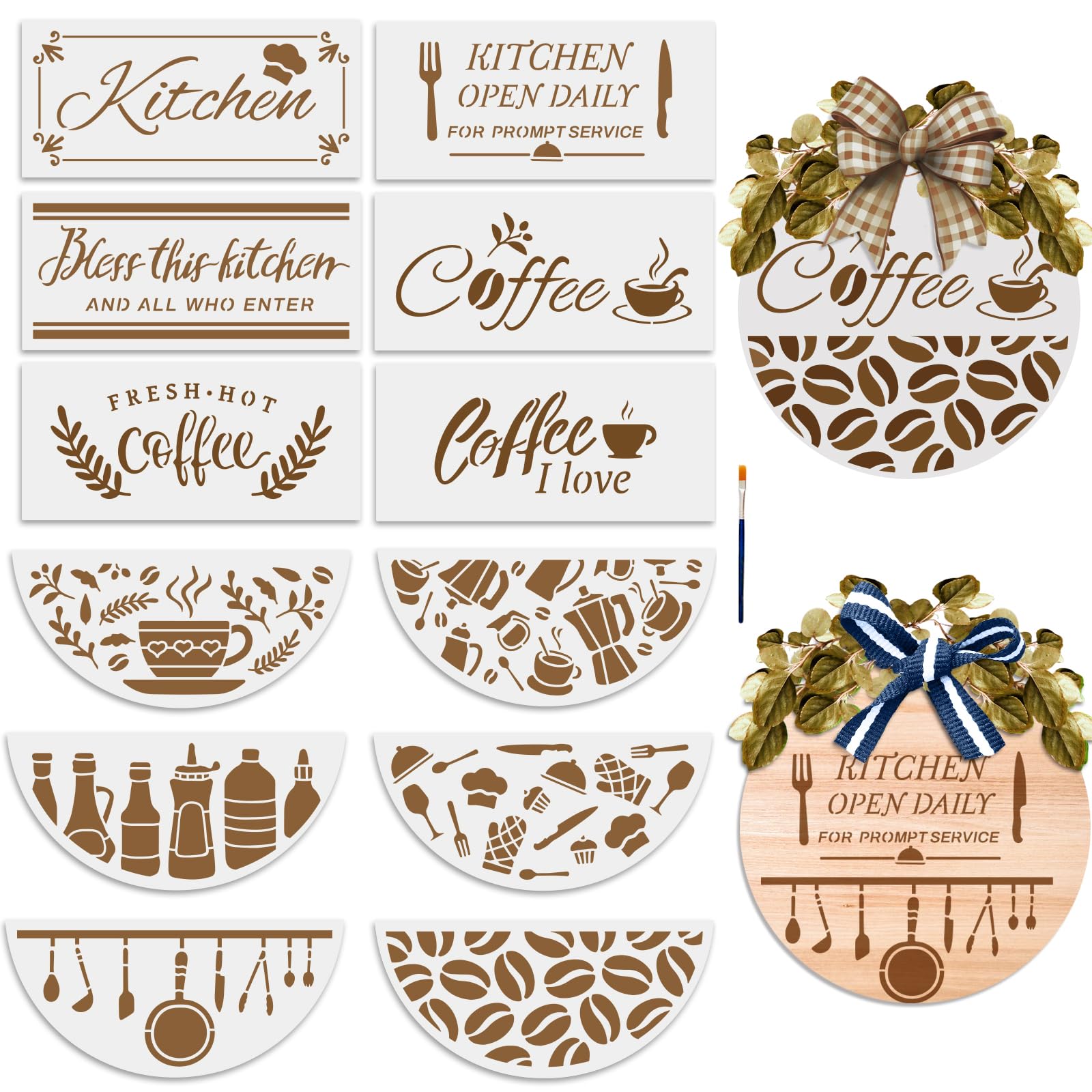 Pochoir de bienvenue demi-rond pour réussir facilement vos décorations de cuisine sur bois