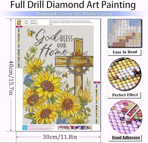 Miniatura 18 de Meothan Kits de pintura de diamantes 5D para adultos, kits de pintura de diamantes de castillo para principiantes, arte de gema de taladro completo