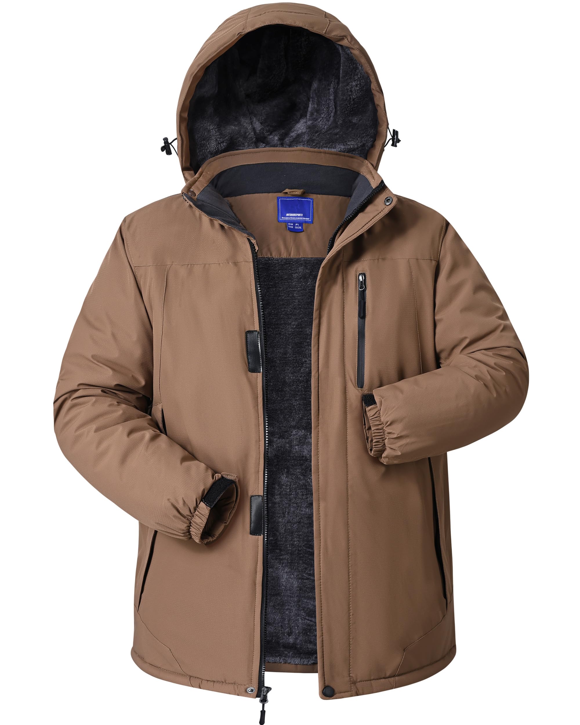 CNBQDD Winter Jackets Mens Skiing Coats Warm Waterproof Ski Snow Coat with Hooded for Cold Weather