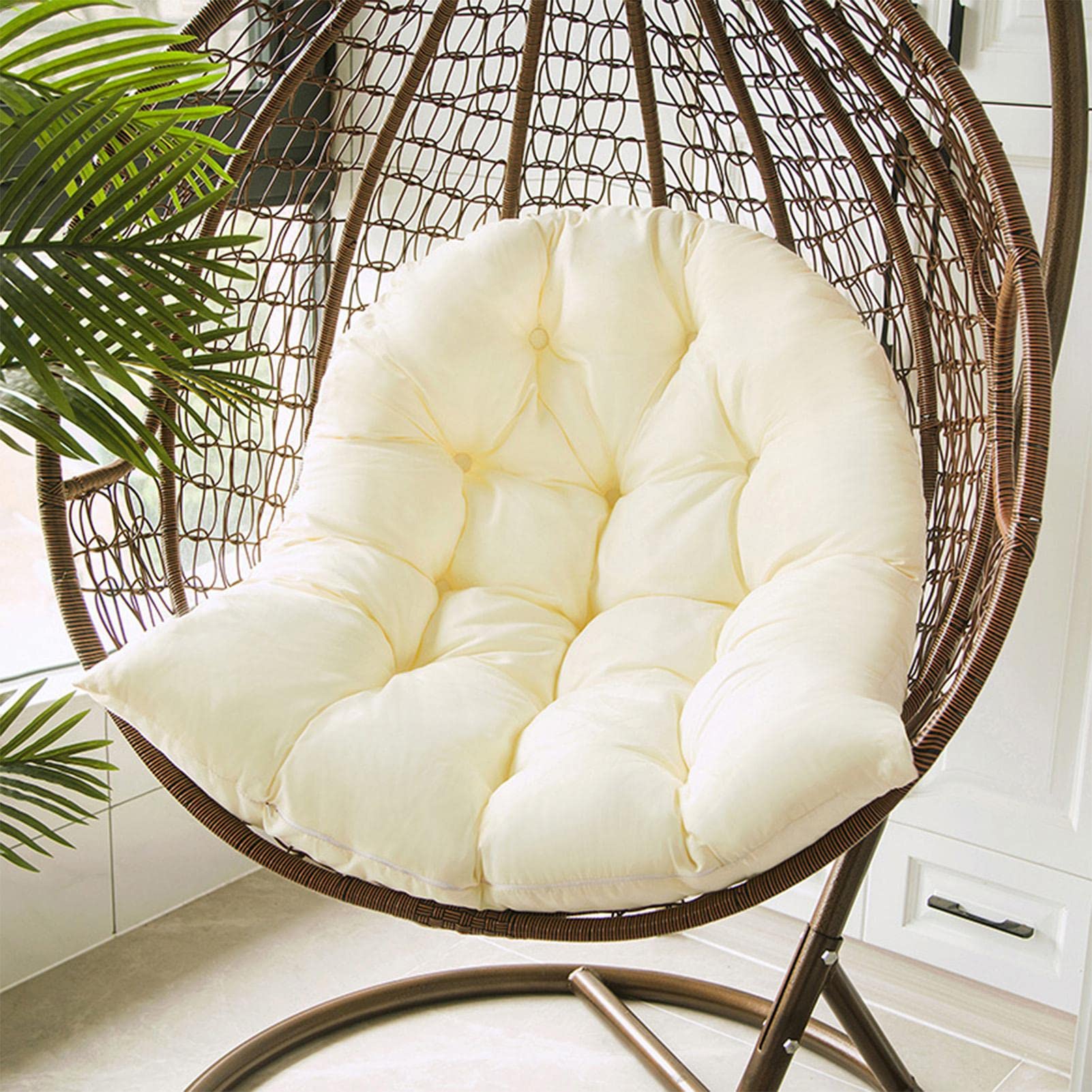 Cojín de Silla de Cesta Colgante Grueso, Lavable, Repuesto de cojín para Silla de Huevo, cojín de Silla de Huevo Colgante, , Grueso, cómodo cojín para Asiento para Interior y Exterior,