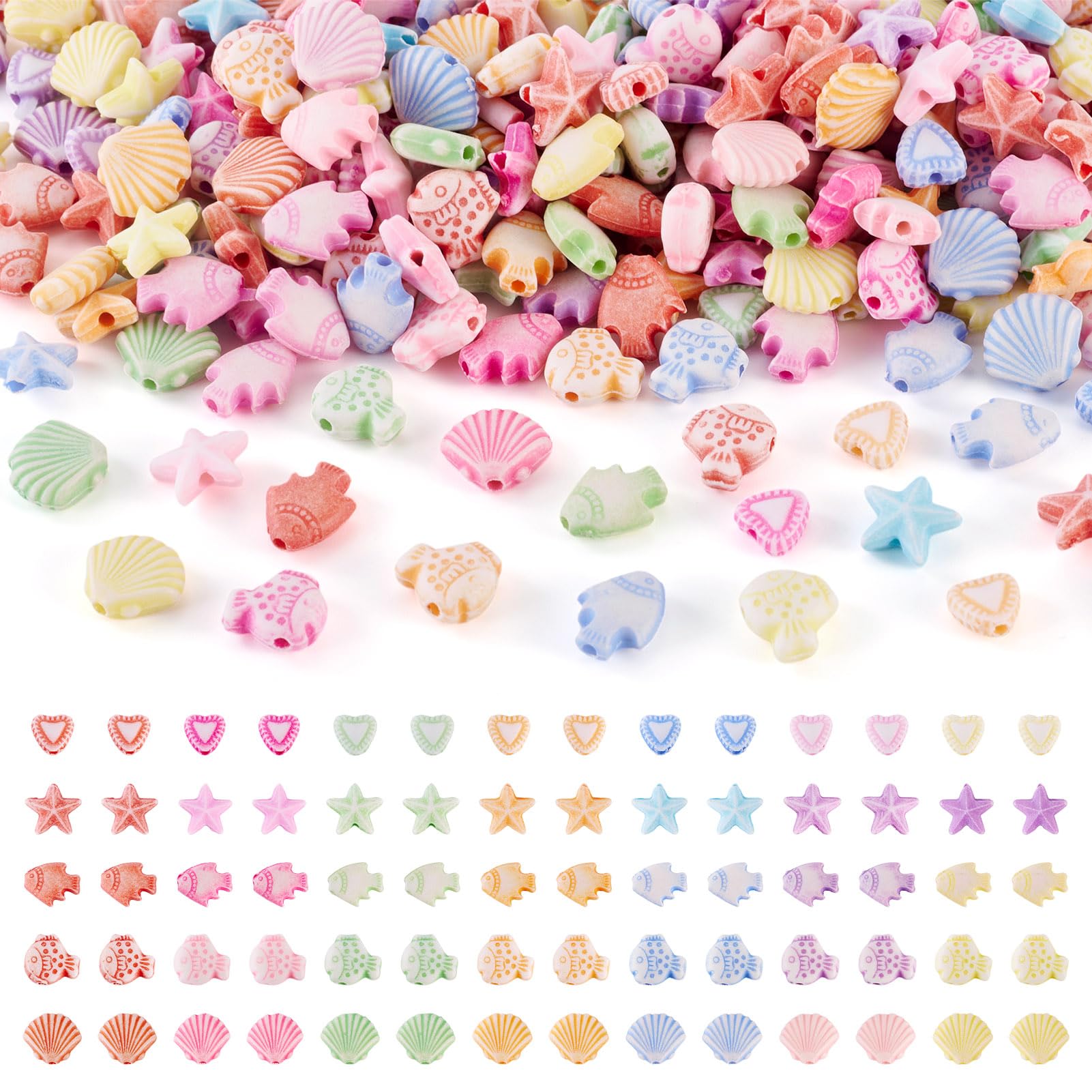 Perles en acrylique animaux de l'océan KISSITTY pour création de bijoux DIY