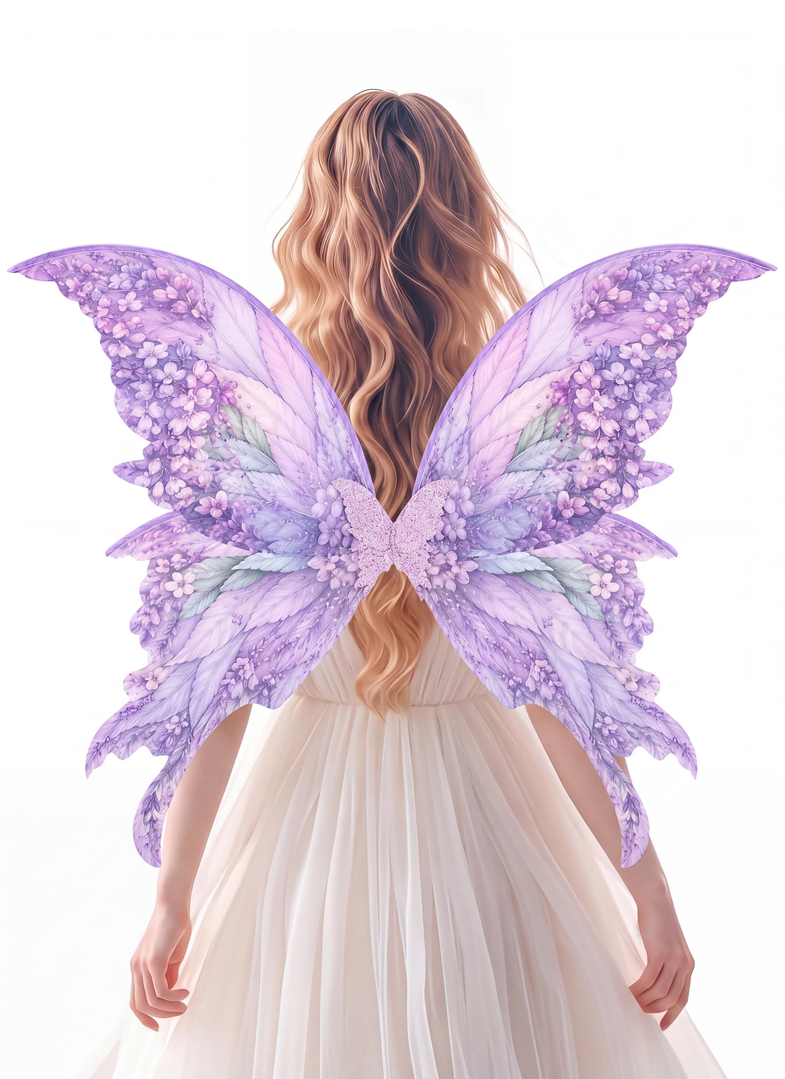 ETOFETE Floral Fairy Wings Adult Purple Butterfly Wings Costume Fancy Dress — image 1