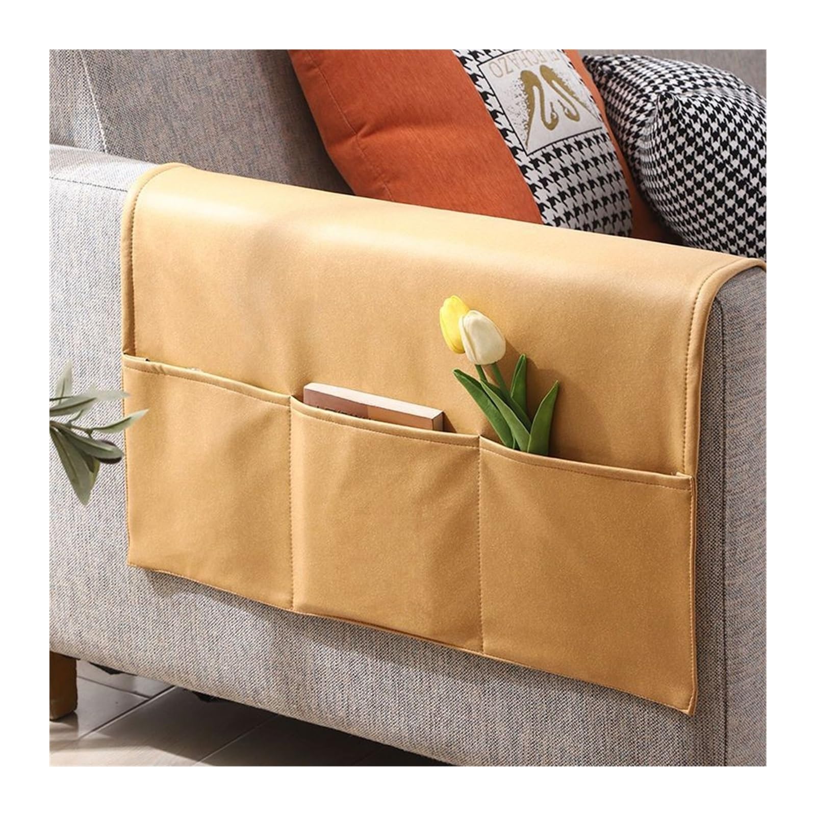 Copertura impermeabile per bracciolo del divano, antipolvere e antimacchia, morbida, per divano (03 giallo, 50 x 110 cm), perfetto per proprietari di casa e animali domestici.