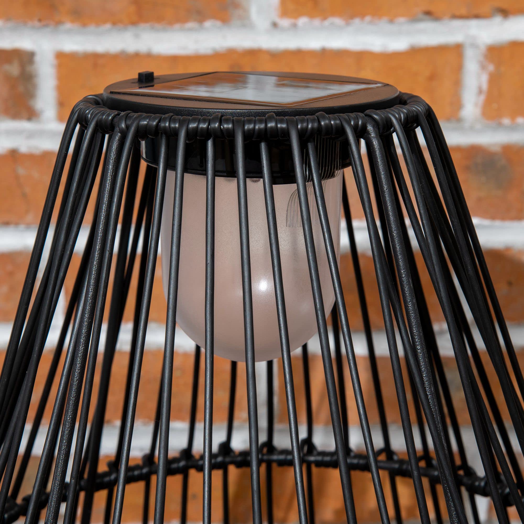 Outsunny Solarleuchte Wasserdichte Wegleuchte mit Lichtsensor Schwarz