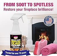 Vista 7 de Quick N Brite Fireplace Glass Cleaner Kit with Cloth and Sponge, Removes Soot, Smoke, Creosote, and more, 16 oz, 1-Pack