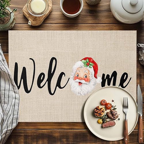 Vista 576 de Juego de 6 manteles individuales rojos para el día de San Valentín, diseño de corazón de San Valentín, resistentes al calor, lavables, manteles