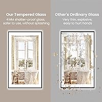 Vista 6 de Amorho 72"x 32" LED Bathroom Mirror with Black Frame, Front Light and Backlit(Controlled Separately), Stepless Dimmable, Anti-Fog, Shatter-Proof, 3