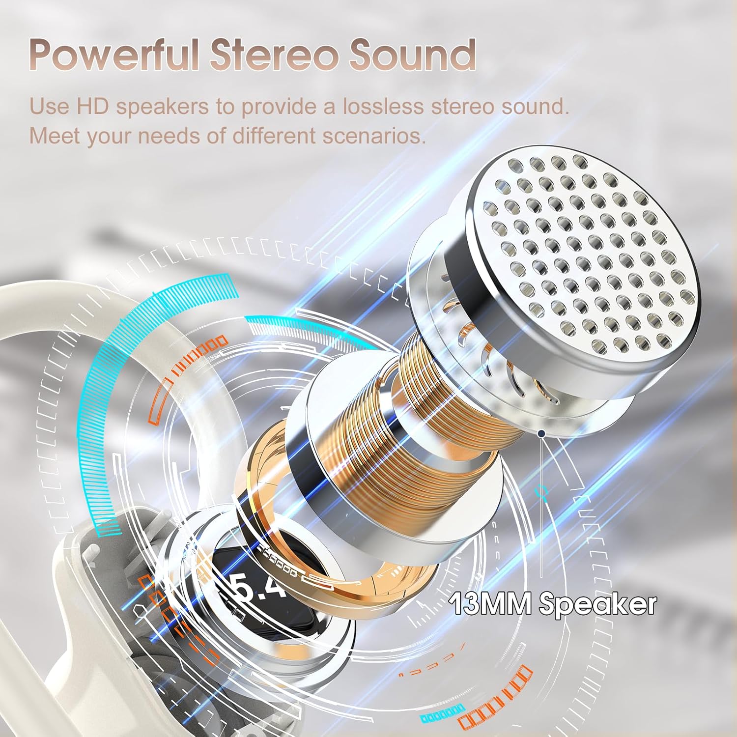 Diagram of 13mm speaker driver in OYIB S75 Earbud