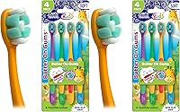 Vista 11 de GuruNanda Butter On Gums - Cepillo de dientes para niños, paquete de 4 cepillos de dientes de cerdas extra suaves para niños, multicolor y divertido