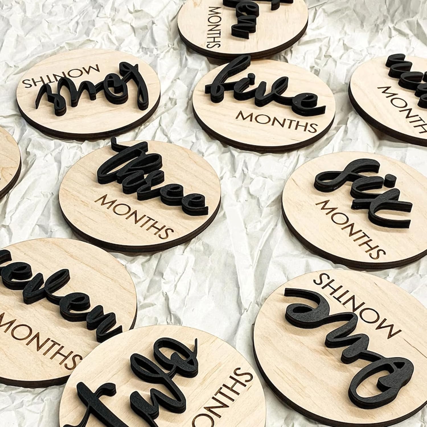 Baby Monthly Milestone, Wooden Baby Milestone Signs, Monthly Milestone Wood Discs, Baby Milestone Discs (S001) - Image 5