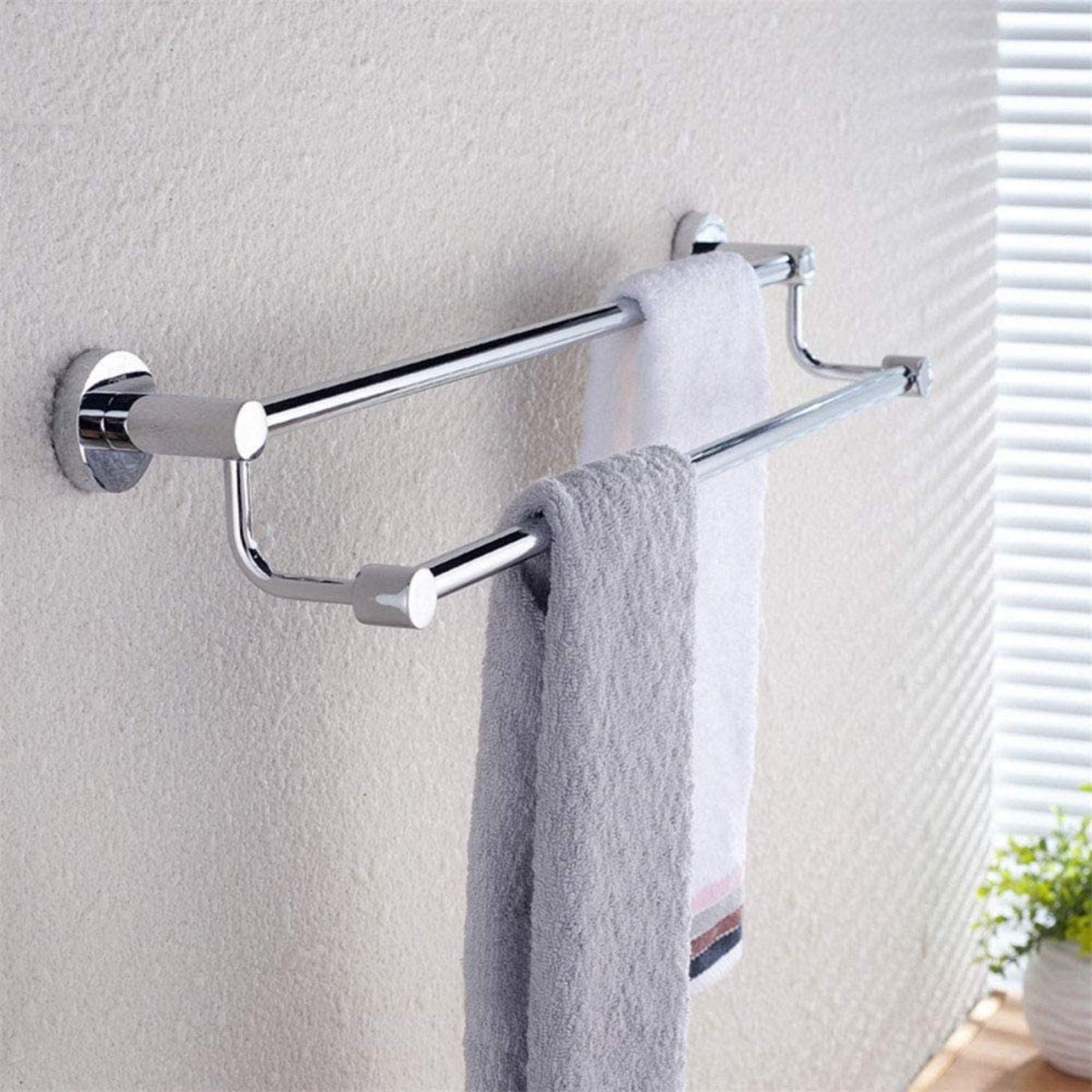 FGXHHS 304 stainless steel Towel rack,Single pole Thick Bold towel bar,No rust Polished finish rail For Bathroom Kitchen Office.Punch free-I 60cm(24inch)