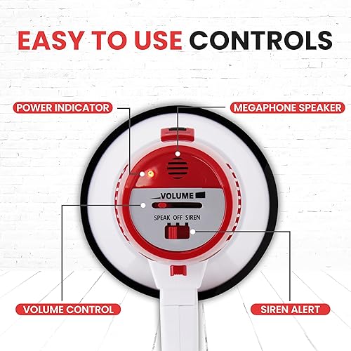 Miniatura 5 de Pyle megáfono altavoz compacto funciona con baterías sirena alarma control de volumen pmp20