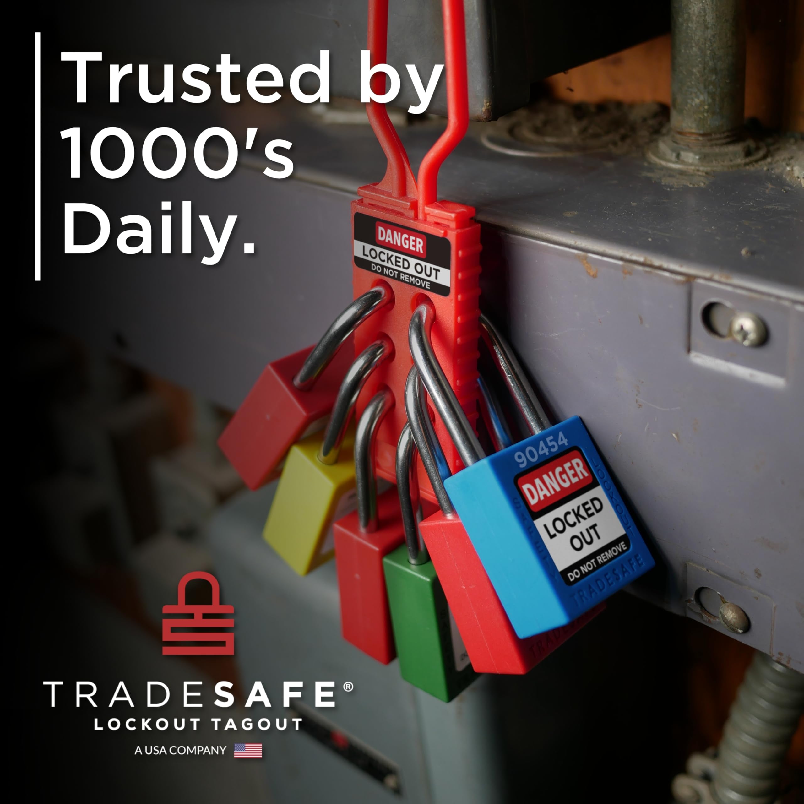 TRADESAFE Juego de cerraduras de bloqueo – 10 cerraduras de loto verde, cerraduras de bloqueo con llave diferente, 2 llaves por cerradura, candados de bloqueo compatibles con OSHA, candados de