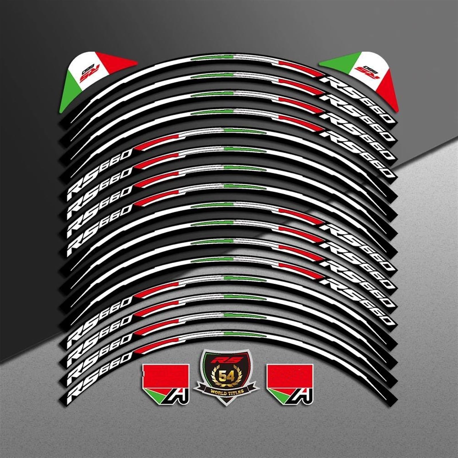 1 Set of Motorcycle Accessories Wheel Stickers Stripes Reflective Rim for Aprilia RS 660 RS660 RS-660 Decorative(Color5)