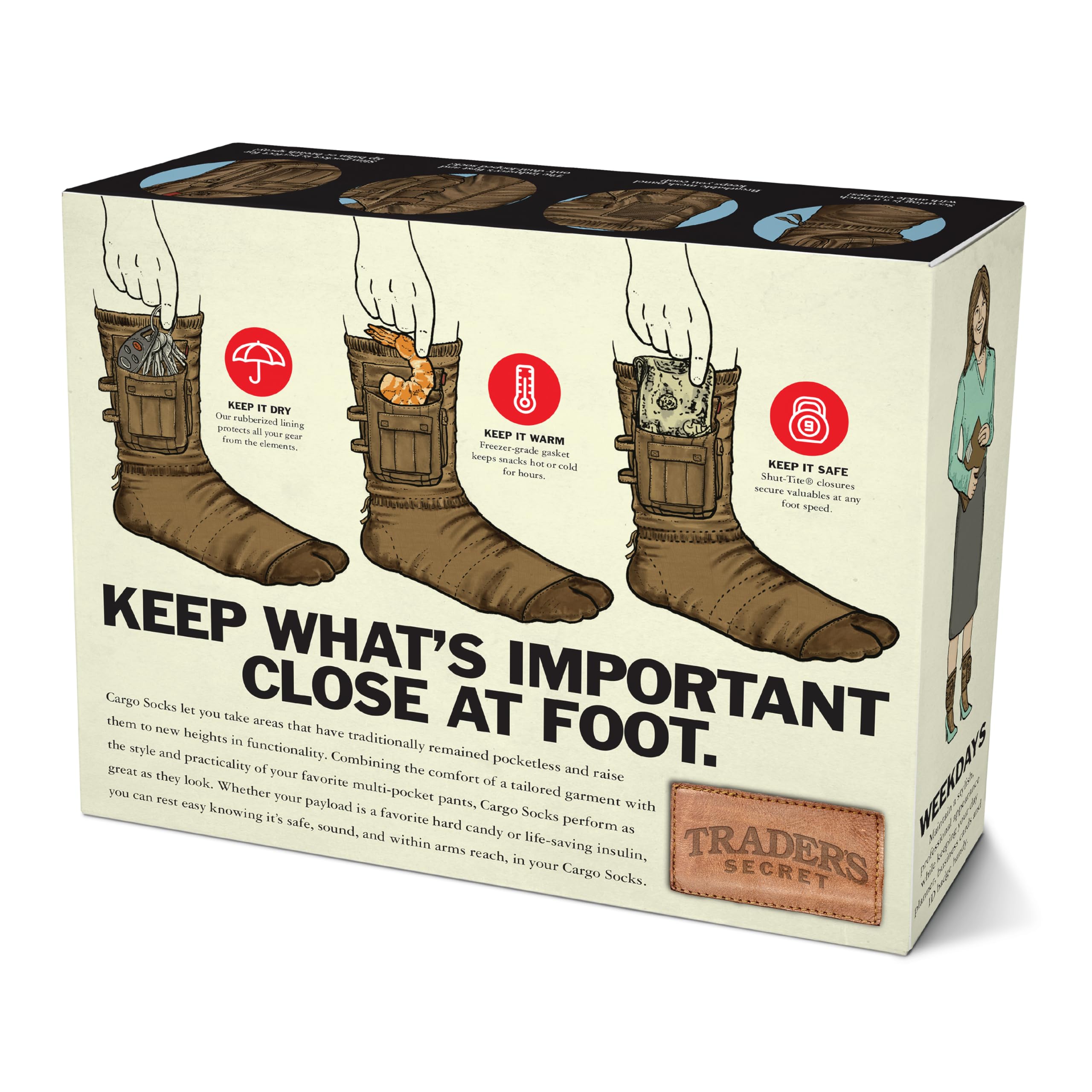 Prank-O Cargo Socks Prank Gift Box – Empty Joke Present Box for Adults & Teens, Funny Gag Gift Wrap for White Elephant, Secret Santa, Christmas, Birthdays, Office Parties & Holiday Gift Exchanges