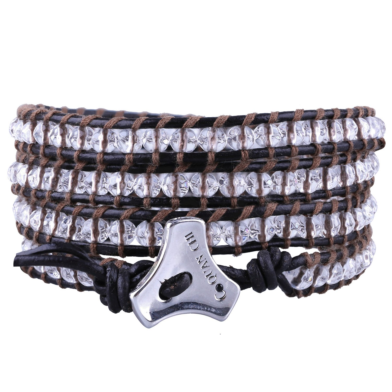 C·QAUN CHI Women 4 Wrap Bracelet Friendship Handmade Turquoise Beaded Strand Bracelets