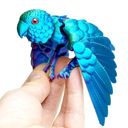 3D Print Parrot Figure, Bird with Wing,Movable Joints, Home Office Decor,Interesting Toys for Autism/ADHD,Festival Gifts toco,Fidget Toys, Executive Desk Animals Toy