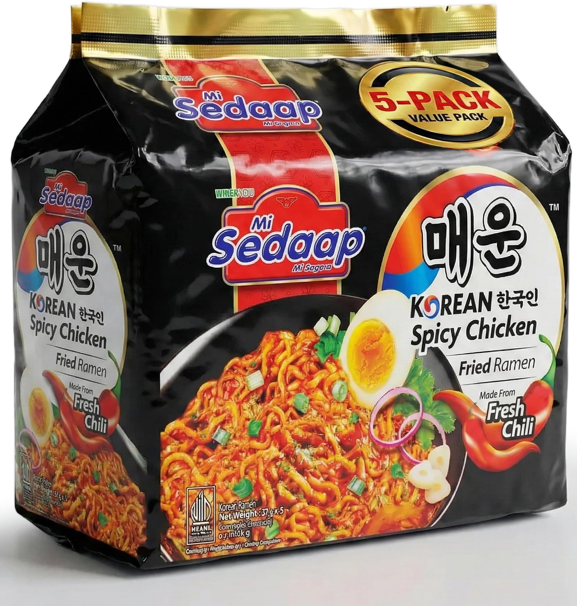Mi Sedaap Korean Spicy Chicken 3.06 oz (Pack of 5)
