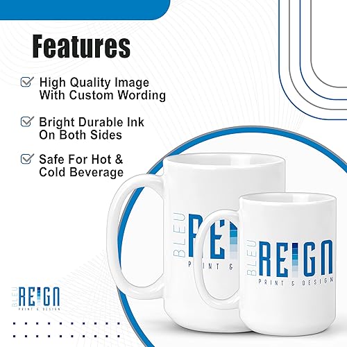 Bleu Reign Taza de cerámica de 15 oz personalizada Nombre personalizado Fuerte Afroamericano Pretty Woman Cumpleaños Febrero