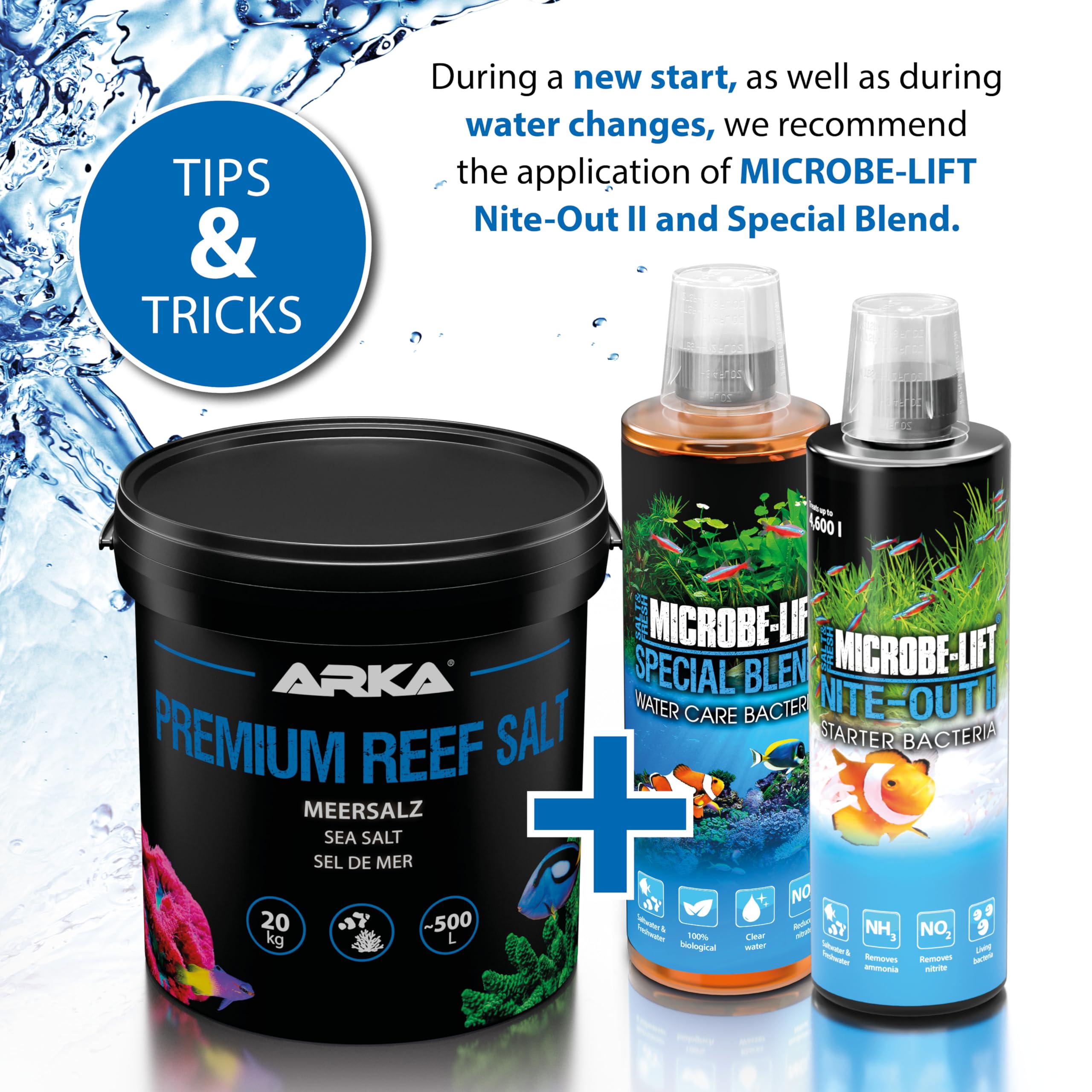 Sale marino 10  kg – ARKA Premium Reef Salt – sale sintetico per acquario marino – stimola la crescita dei coralli e i colori – si scioglie rapidamente, senza fosfati – parametri stabili