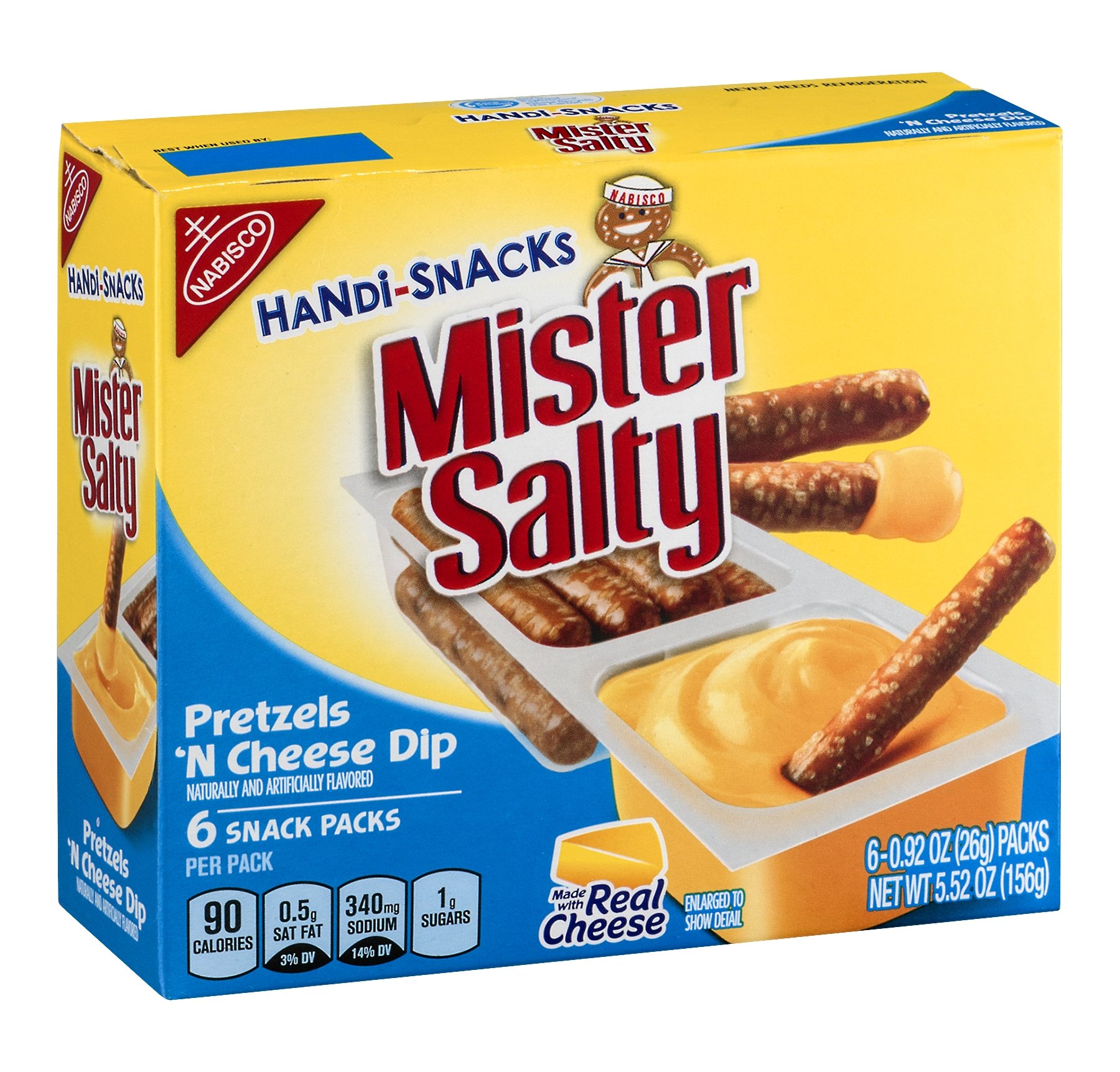 Nabisco, Handi Snacks, Mister Salty Pretzels and Cheese, 5.52oz Box (Pack of 4)