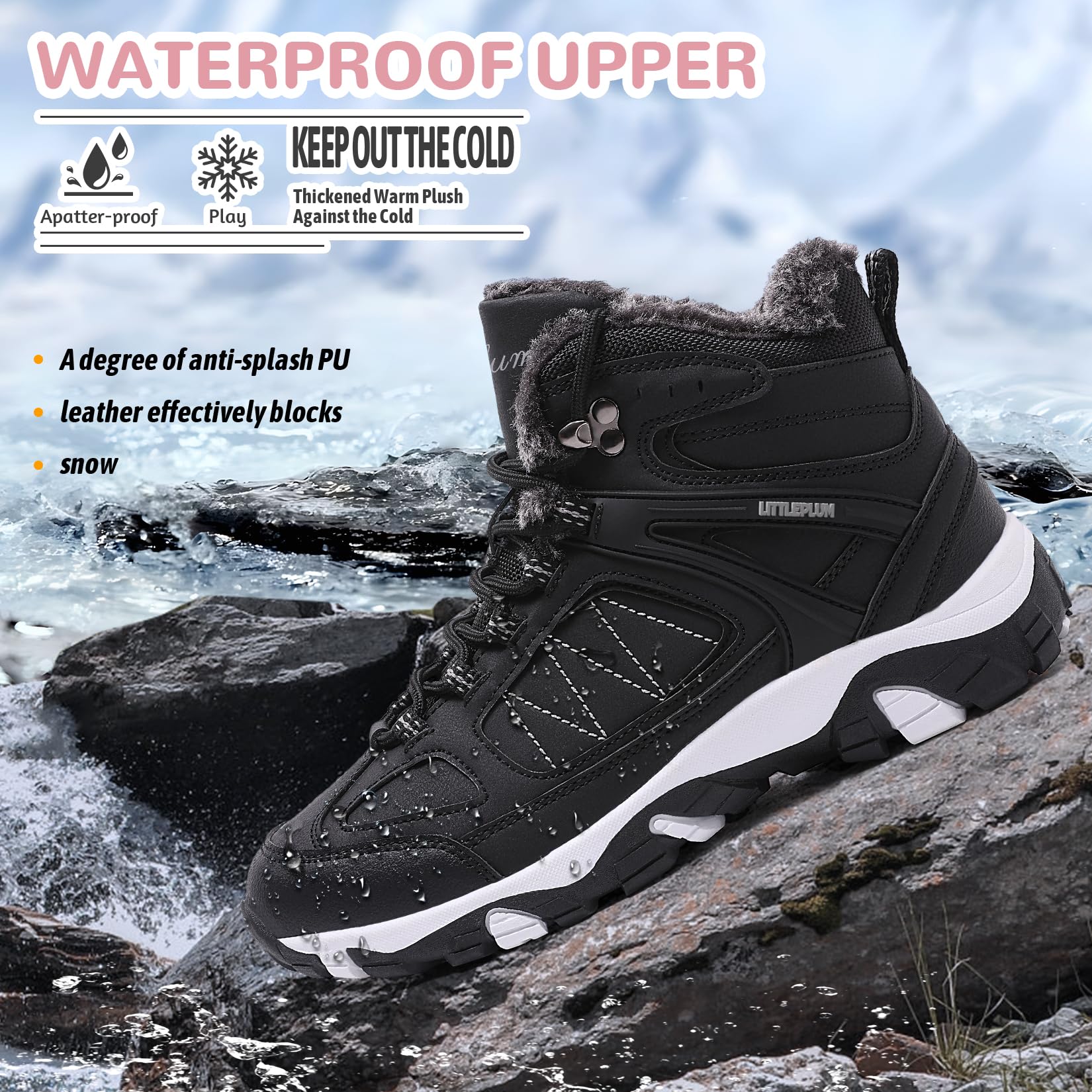 ASHION Bottes Femme Chaussures Coton Bottines Hiver trekking Bottes de Neige,