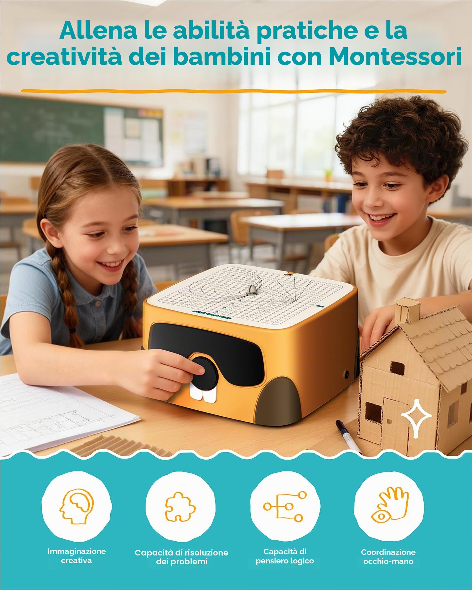 Taglierina per cartone per bambini, set sicuro fai da te con taglierina per cartone, per bambini dai 3 anni in su, in cartone e cartone, modelli creativi 3D, fatto a mano, strumento ideale per