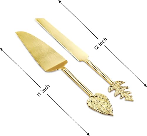 Miniatura 5 de Folkulture Juego de cuchillo y servidor para pastel de boda, juego de corte de pastel de acero inoxidable o juego de servir pastel Patry, juego de