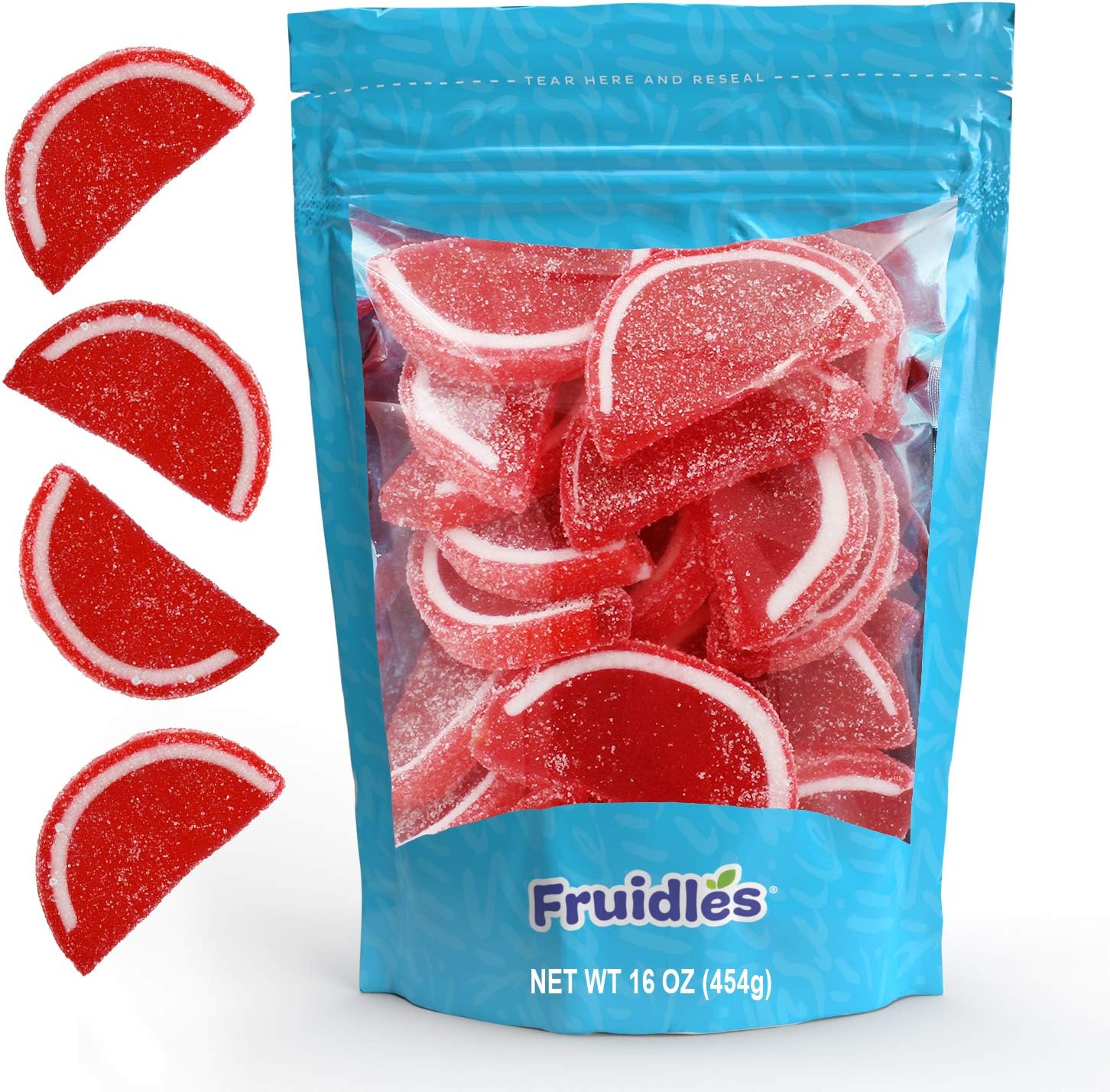 Fruidles Original Jelly Fruit Slices, Gummi Sweet Confection Candies, Traditional Old Fashioned, Vegan, Gluten-Free, Kosher Certified Parve (Cherry, 1 Pound)