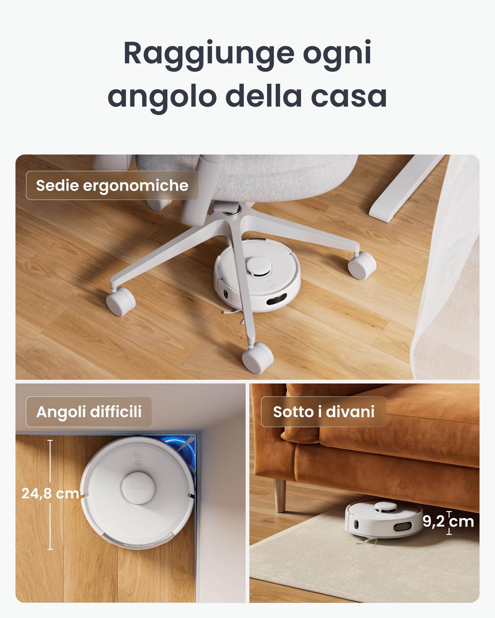 SwitchBot K11+ Robot aspirapolvere e lavapavimenti con Matter, 6.000 Pa, svuotamento automatico per 90 giorni, sistema LDS, ultra-sottile con 9 cm, compatibile con Apple Casa, Alexa e Google Home
