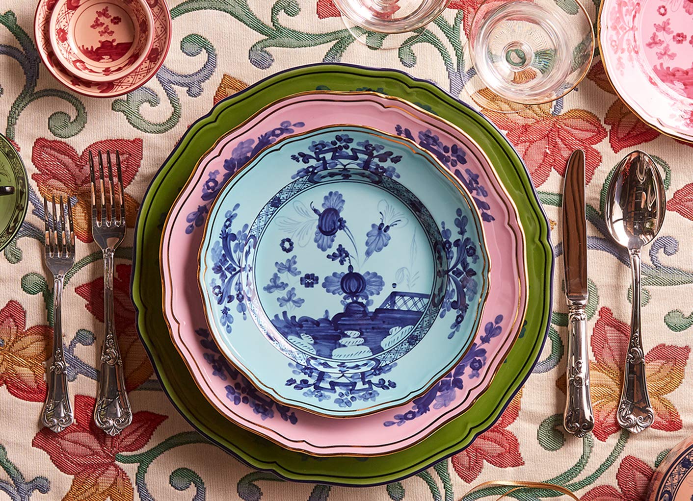 Richard Ginori Oriental Italian 皿 24cm Richard Ginori Soup Plate 24 cm Orient Italian Iris : Amazon.de