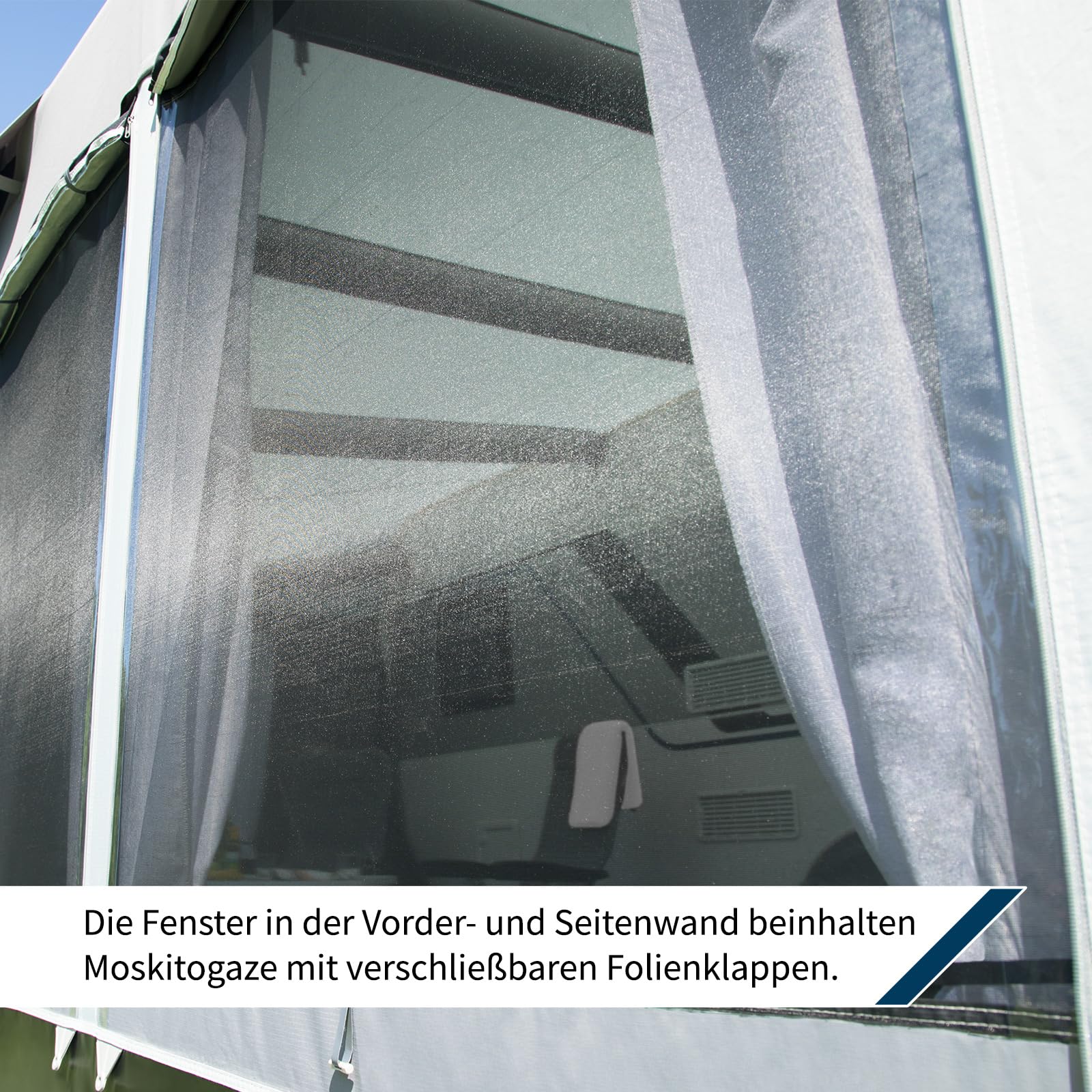 DWT - aufblasbares Vorzelt - Wohnwagen - Scala Air 250 - herausnehmbare Vorder- und Seitenwände - Ganzzelt 250 cm Tiefe - Air-In-System