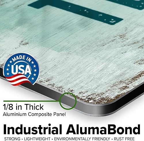 Miniatura 1202 de My Sign Center - Letrero personalizado, 11 colores de fuente, 13 estilos de fuente, 4 opciones de agujero, 22 tamaños, 8 x 32 pulgadas, sin óxido,