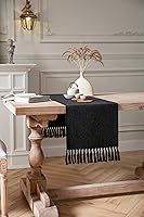 Vista 10 de ZeeMart Light Grey Table Runners 108 Inches Long, Burlap Linen Style Rustic Farmhouse Table Runner, Long Boho Dining Table Runner, 13x108 Inches