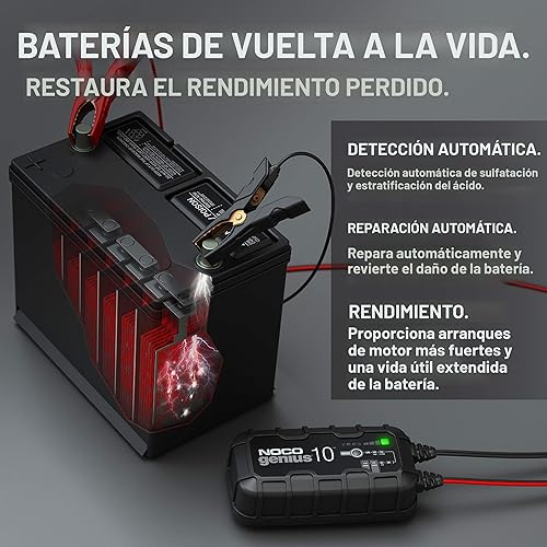 Miniatura 6 de NOCO GENIUS10: Cargador de batería inteligente 10A 6V/12V - Mantenedor automático, cargador de goteo y desulfatador con protección contra sobrecarga