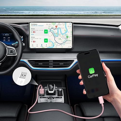 Miniatura 2 de Cable para CarPlay de iPhone para automóvil, cable de carga para automóvil, cable USB A a Lightning de carga rápida y transferencia de datos para