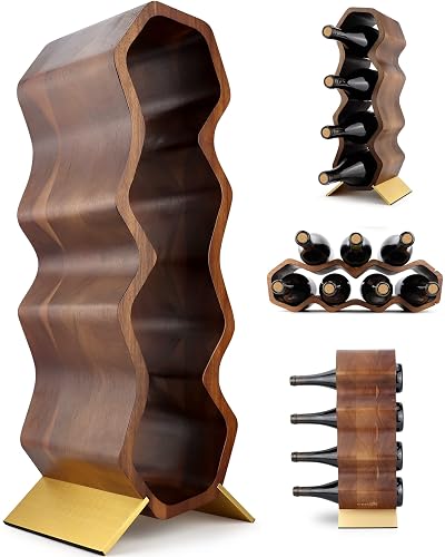 Gusto Nostro Wood Wine Rack, 7 Bottle, 2 Tier Wooden