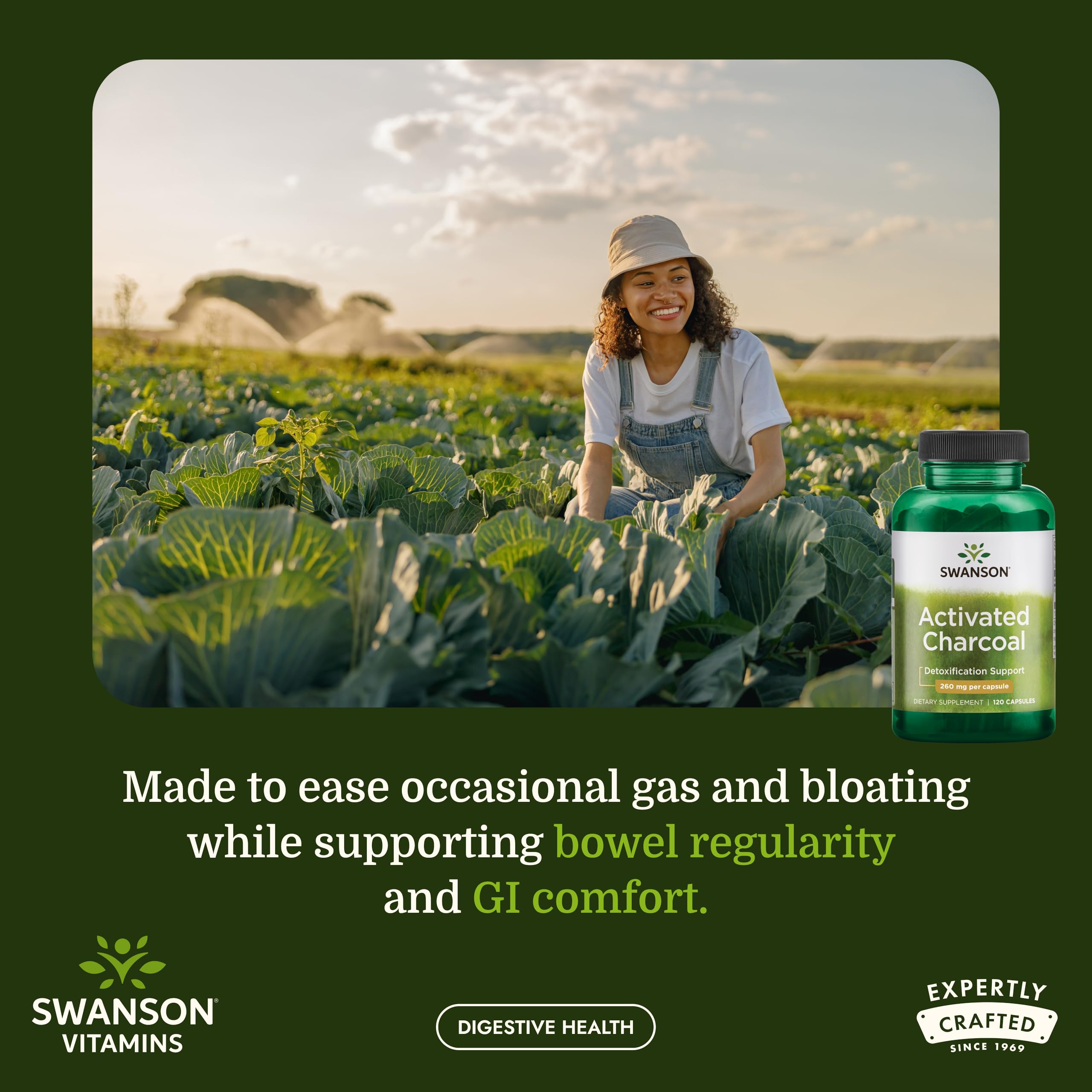Swanson Activated Charcoal Digestive Support Supplement, 120 Count — Amazon image 2