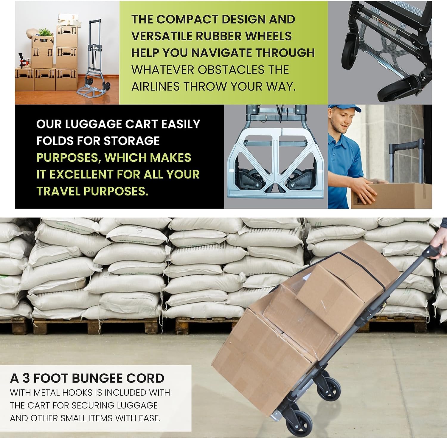 Travergo Luggage/Hand Cart, Gray (TR1800)