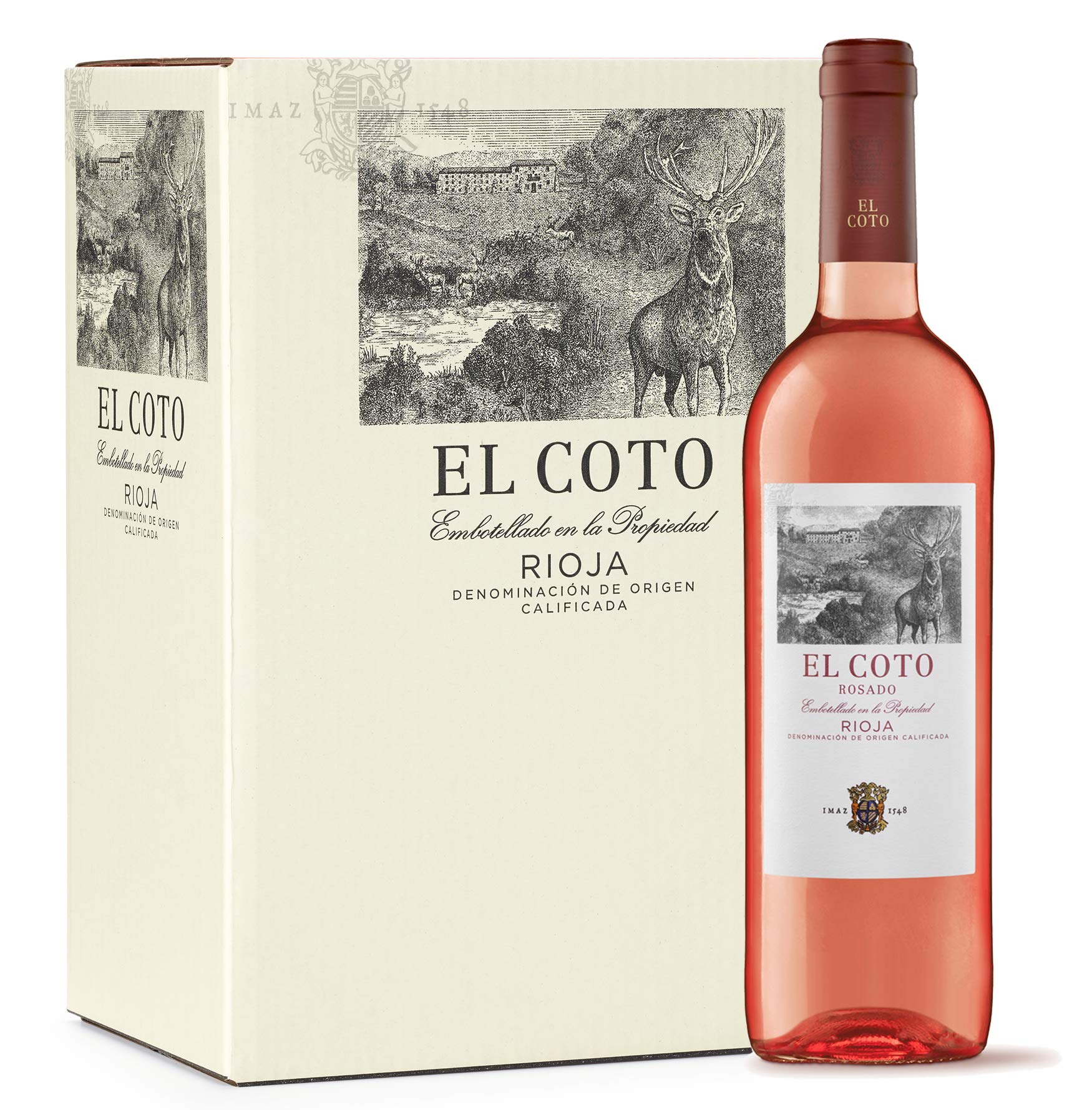 El Coto Rosado | Vino Rosado DOC La Rioja | Pack 6 botellas 750 ml | Tempranillo y Garnacha | Perfecto para Acompañar Aperitivos, Pastas, Cocina Oriental o Ensaladas