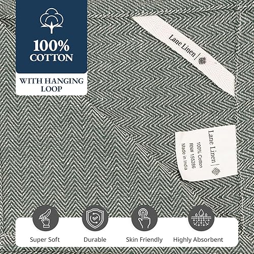 Miniatura 25 de LANE LINEN Juego de 24 toallas de cocina 100% algodón natural absorbentes para cocina, paños de lavado reutilizables, lavables a máquina, 14 x 25