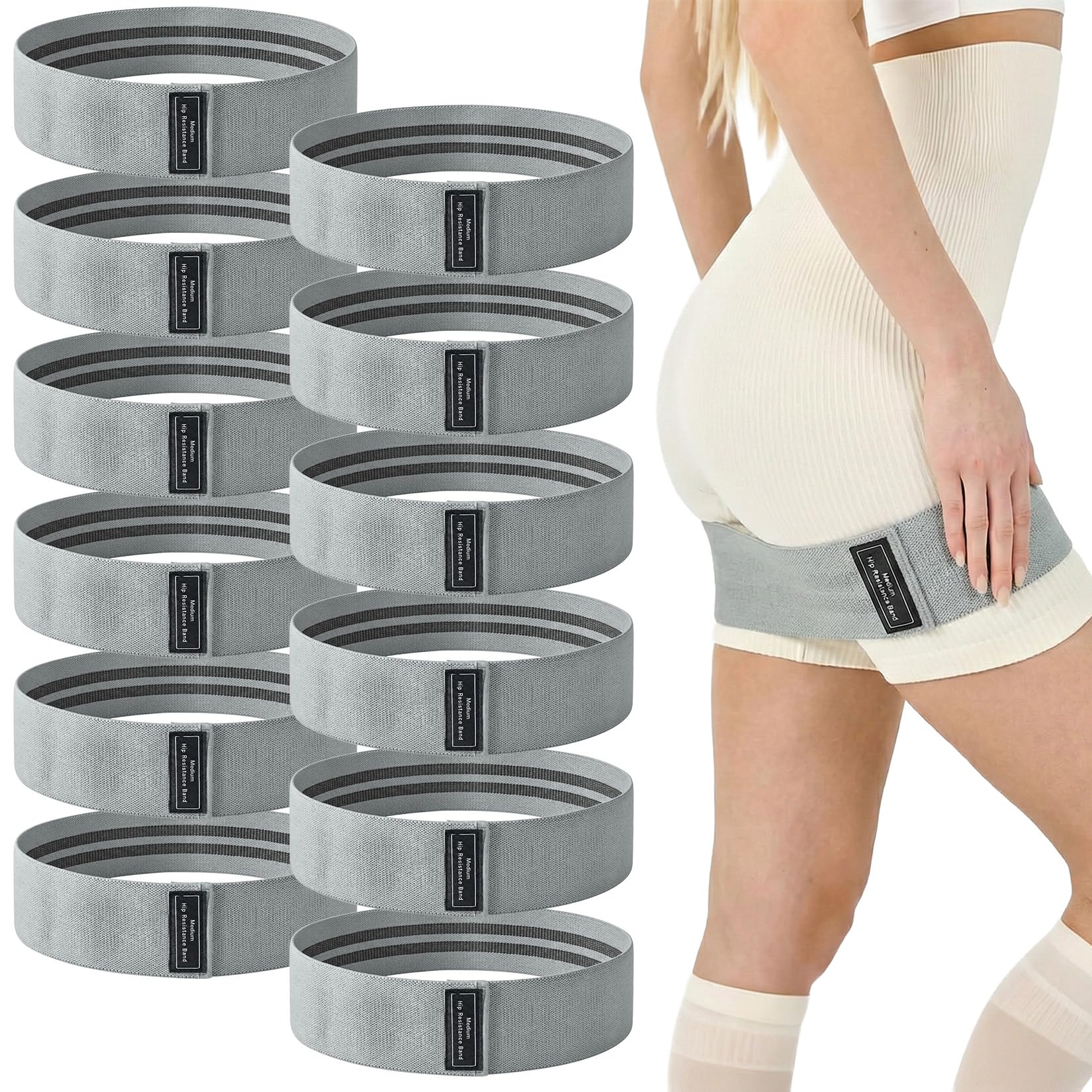 12 PCS Fabric Resistance Bands for Working Out Booty Bands for Women and Men Exercise Bands for Legs